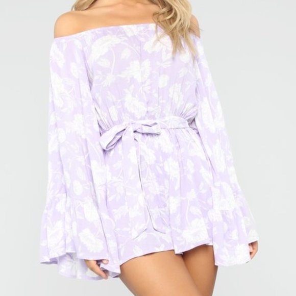 Fashion Nova Pants - Lavender Floral Romper